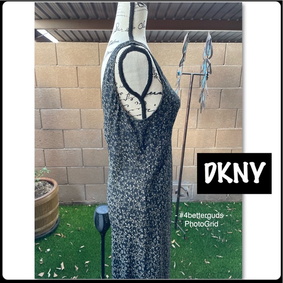 Vintage DKNY Maxi Delicate Floral Sleeveless Scoop Neck Dress 10 - Picture 3 of 10